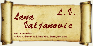 Lana Valjanović vizit kartica